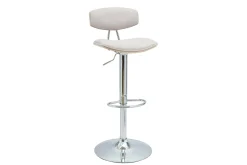 VASCO Tabourets de bar design réglables en tissu effet velours texturé beige et métal ( lot de 2 )