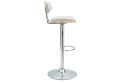 VASCO Tabourets de bar design réglables en tissu effet velours texturé beige et métal ( lot de 2 )