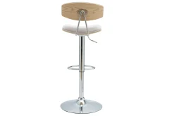 VASCO Tabourets de bar design réglables en tissu effet velours texturé beige et métal ( lot de 2 )