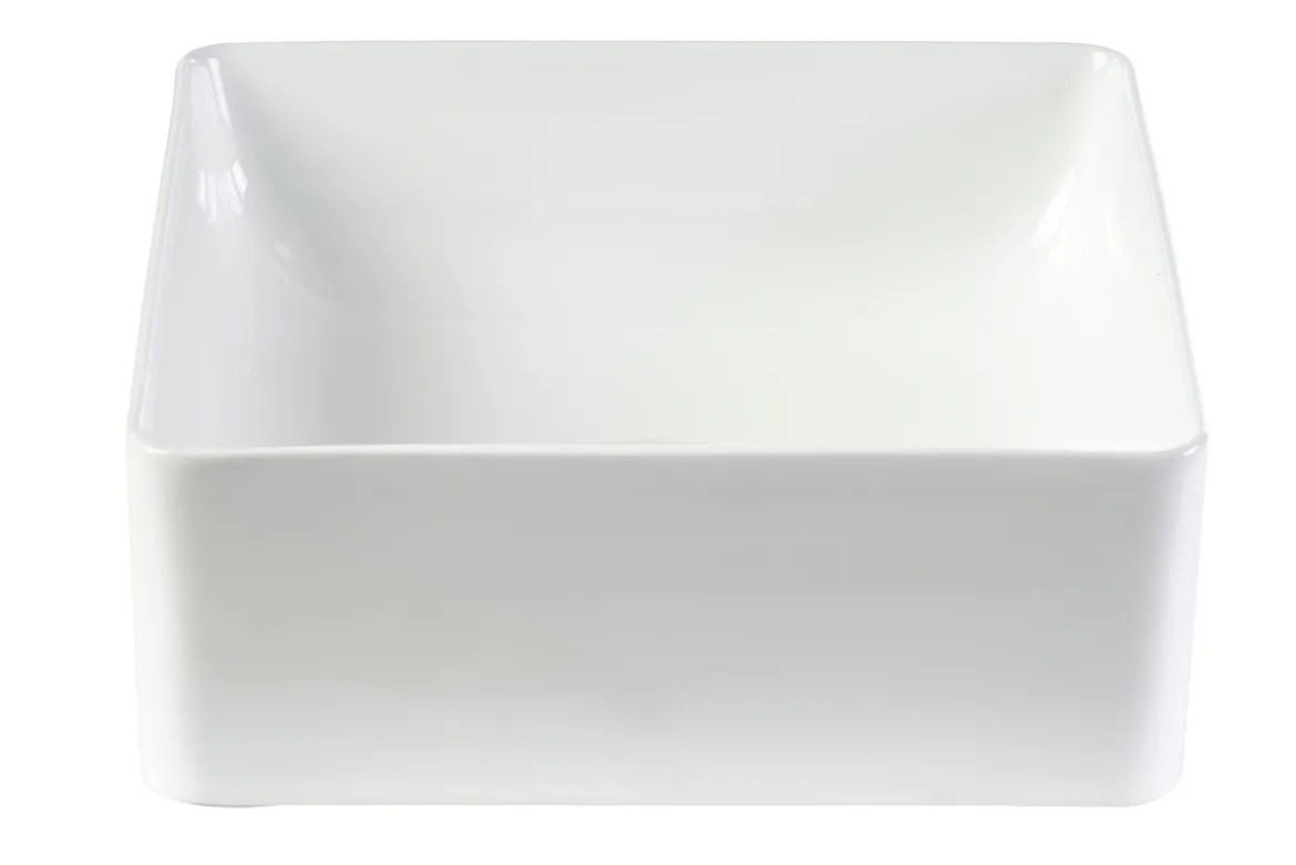Vasque carrée en céramique blanche L30.5 cm CLEMI
