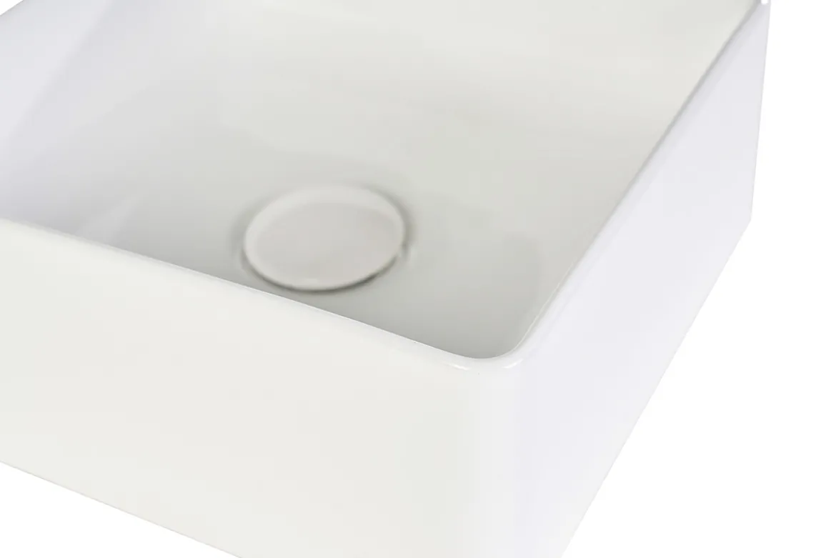 Vasque carrée en céramique blanche L30.5 cm CLEMI