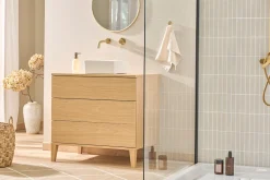 Vasque carrée en céramique blanche L30.5 cm CLEMI