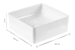 Vasque carrée en céramique blanche L30.5 cm CLEMI