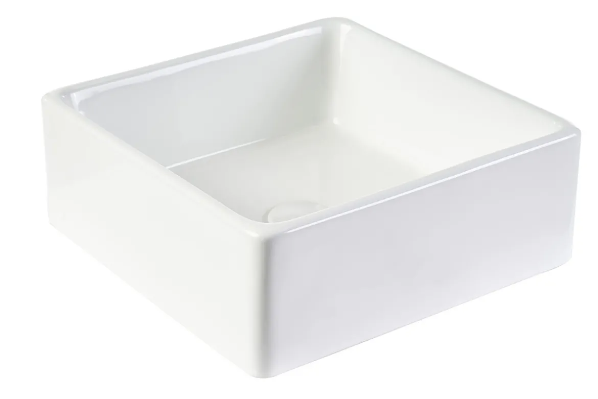 Vasque carrée en céramique blanche L39 cm MILA