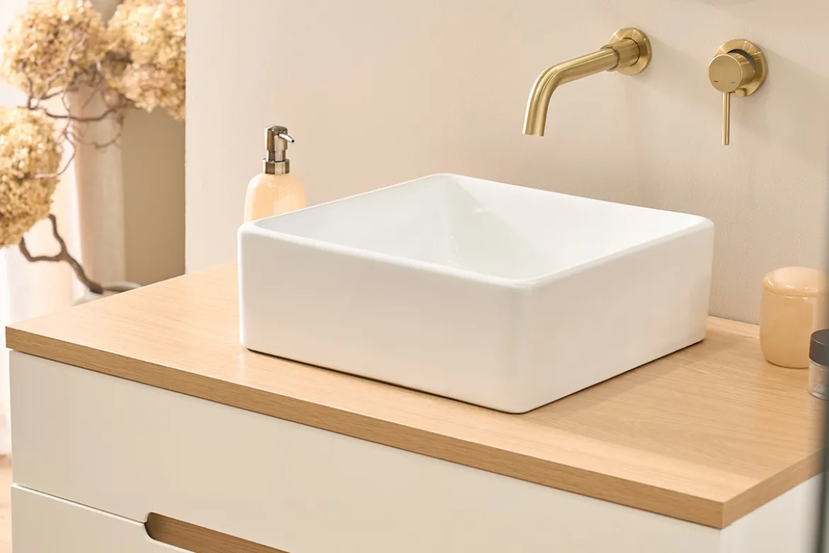 Vasque carrée en céramique blanche L39 cm MILA