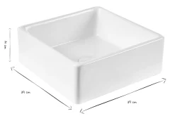 Vasque carrée en céramique blanche L39 cm MILA