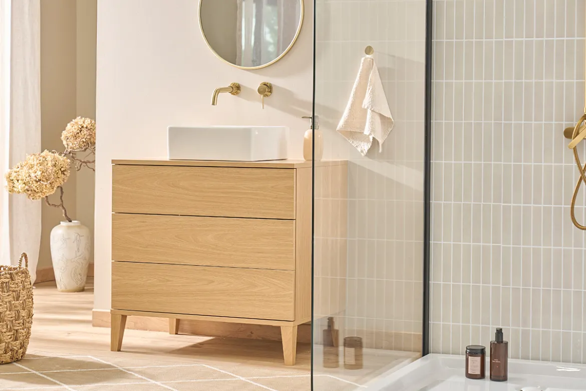 Vasque carrée en céramique blanche L39 cm MILA