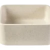 Vasque carrée en pierre naturelle beige L30 cm FENG