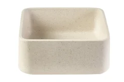 Vasque carrée en pierre naturelle beige L30 cm FENG
