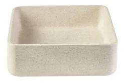 Vasque carrée en pierre naturelle beige L40 cm FENG