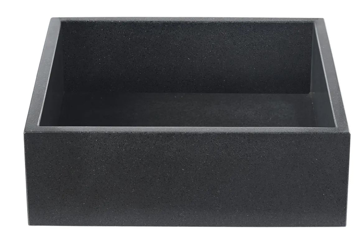 Vasque carrée en terrazzo noir L40 cm LOUSSA