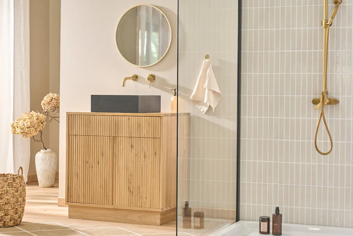 Vasque carrée en terrazzo noir L40 cm LOUSSA
