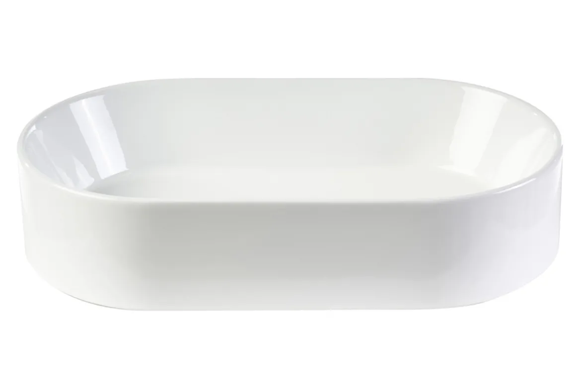 Vasque ovale en céramique blanche L52.5 cm YARA