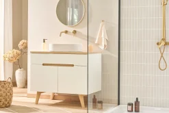 Vasque ovale en céramique blanche L52.5 cm YARA
