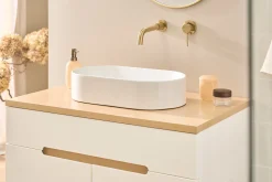 Vasque ovale en céramique blanche L52.5 cm YARA