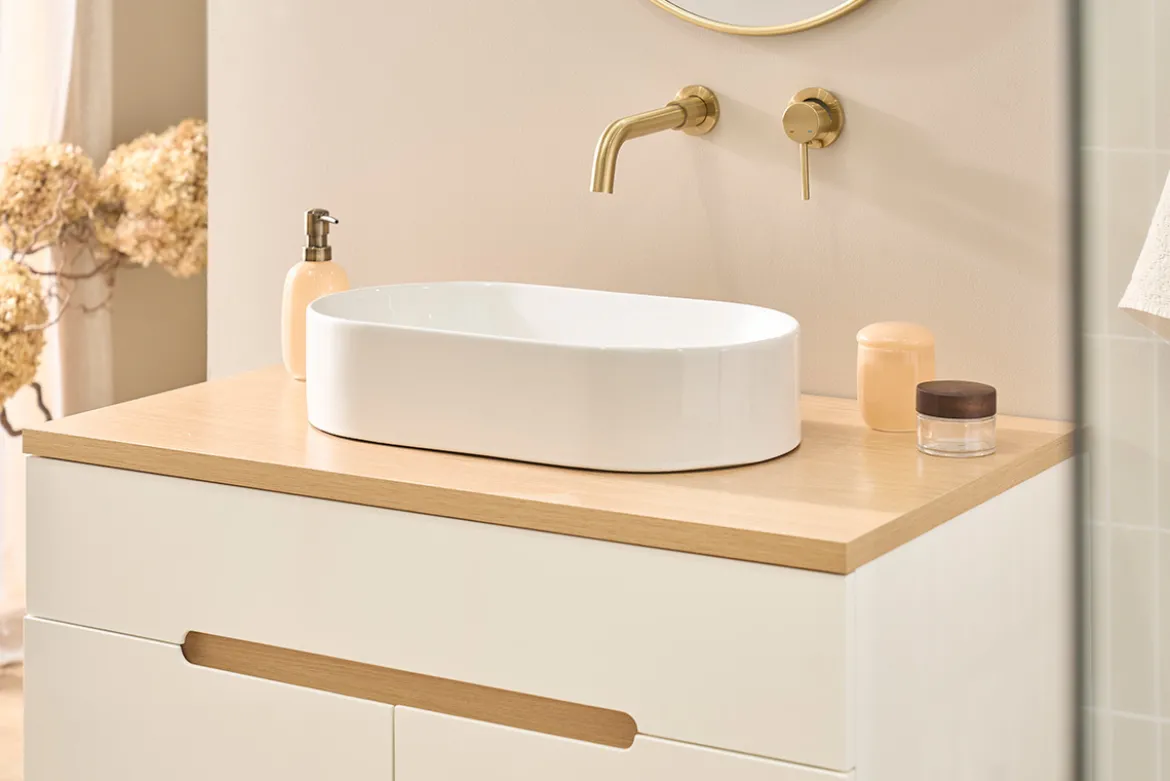 Vasque ovale en céramique blanche L52.5 cm YARA