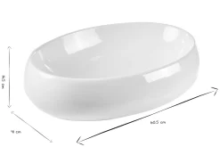 Vasque ovale en céramique blanche L60.5 cm GALEA