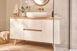 Vasque ovale en céramique blanche L60.5 cm GALEA