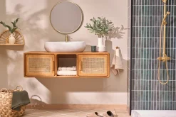 Vasque ovale en céramique blanche L60.5 cm GALEA
