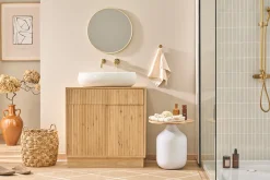 Vasque ovale en céramique blanche L60.5 cm GALEA