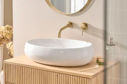 Vasque ovale en céramique blanche L60.5 cm GALEA