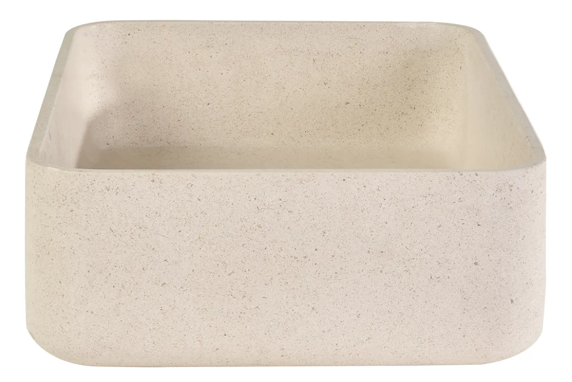 Vasque rectangulaire en pierre naturelle beige L48 cm ALIZEE