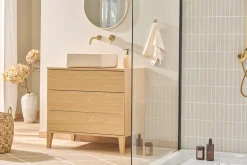 Vasque rectangulaire en pierre naturelle beige L48 cm ALIZEE