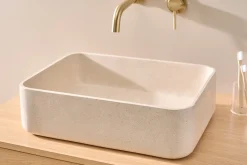 Vasque rectangulaire en pierre naturelle beige L48 cm ALIZEE