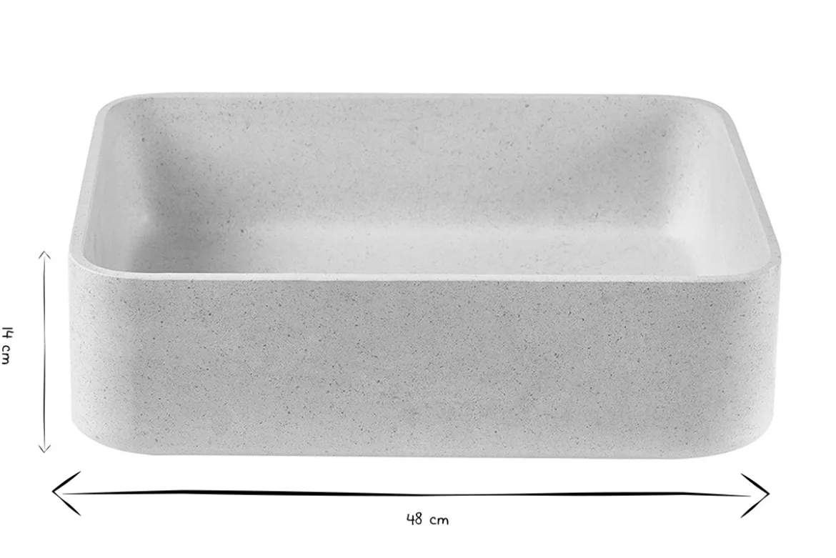 Vasque rectangulaire en pierre naturelle beige L48 cm ALIZEE