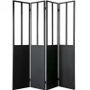 Verrière atelier paravent industriel en métal noir et verre 4 vantaux L160 cm RACK